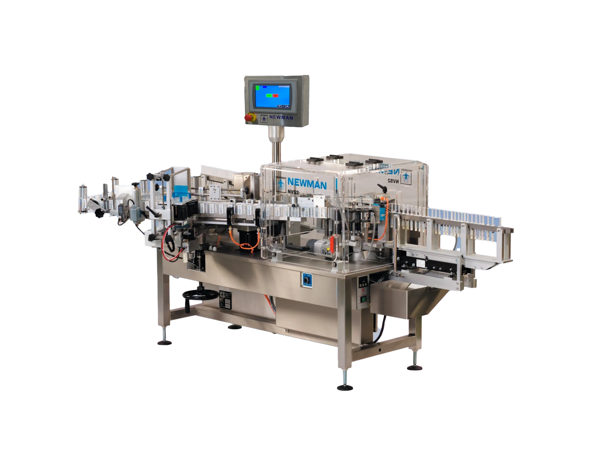 Newman NVS2 syringe labeling system with HMI control tower
