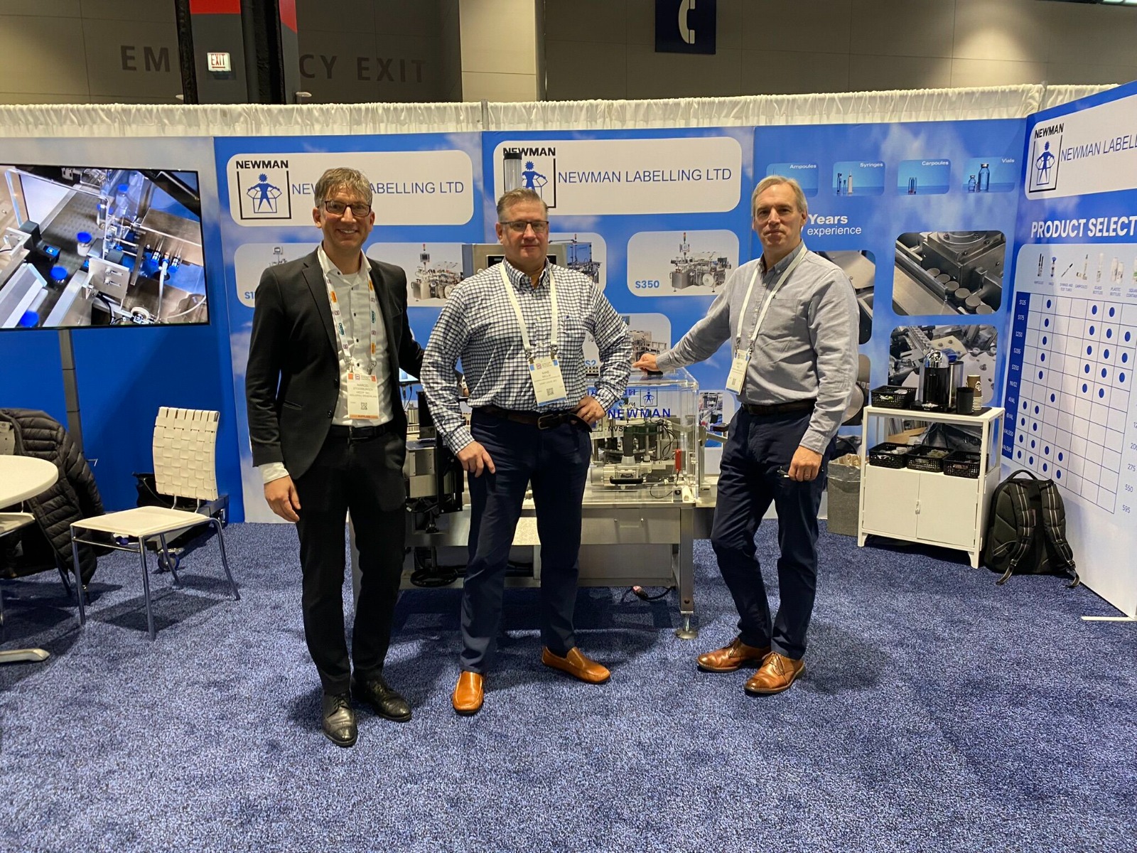 Mike, Martyn and Marcel with the Newman NVS2 at a previous PACK EXPO
